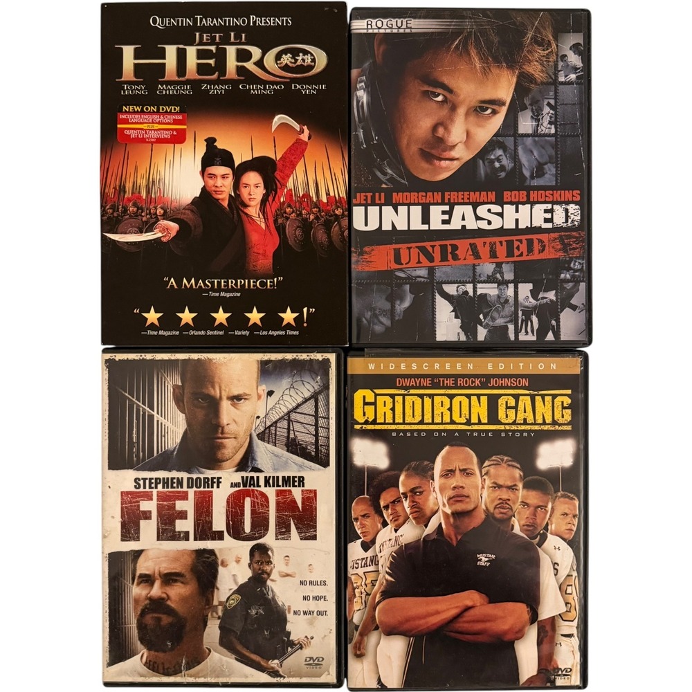Action DVD Lot of 4 Hero Unleashed Gridiron Gang Felon Fighting - Picture 2 of 3